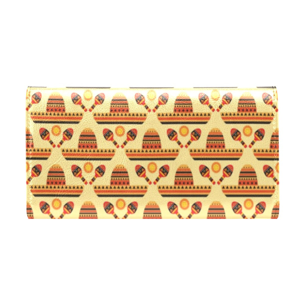 Maracas Print Design LKS403 Women's Trifold Wallet