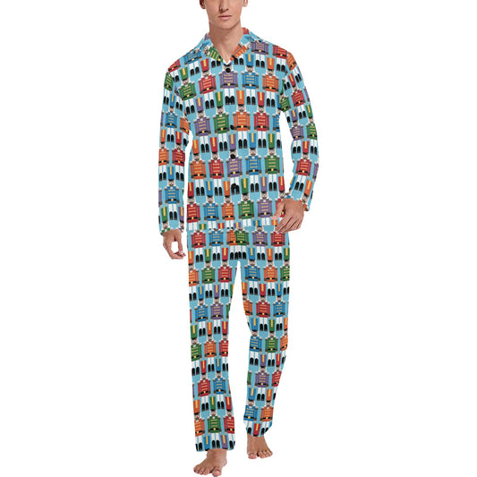 Nutcracker Pattern Print Design A02 Men's Long Pajama Set