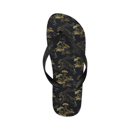 Tiger Japan Style Print Design LKS305 Flip Flops