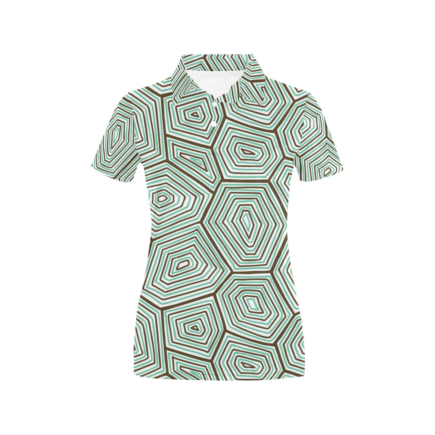 Sea Turtle Skin Print Women's Polo Shirt