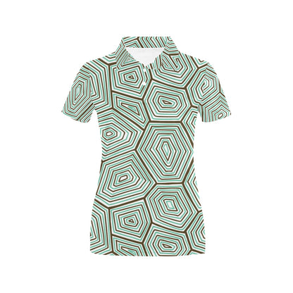 Sea Turtle Skin Print Women's Polo Shirt