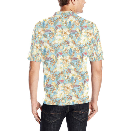 Summer Floral Print Design LKS302 Men Polo Shirt