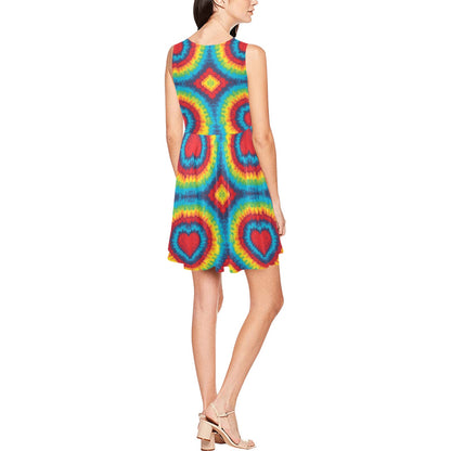 Tie Dye Heart shape Sleeveless Dress