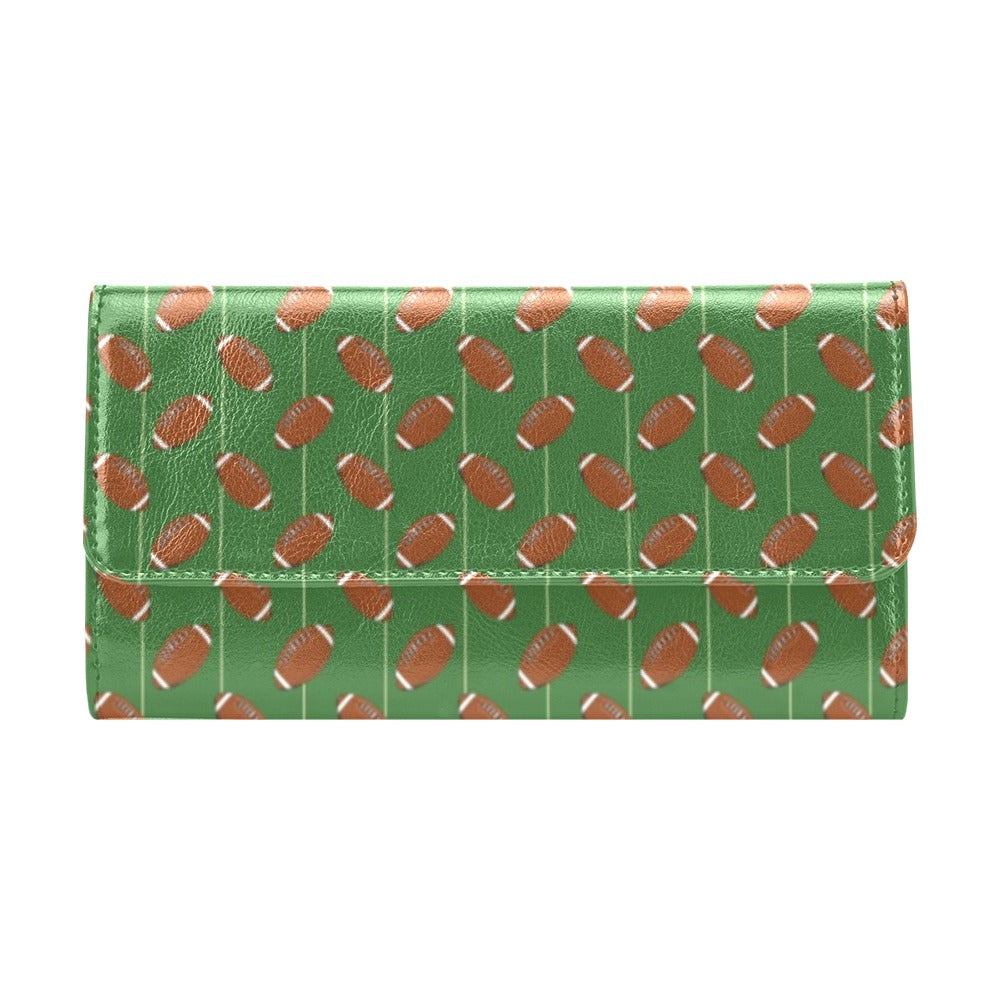 American Football on Field Themed Women's Trifold Wallet