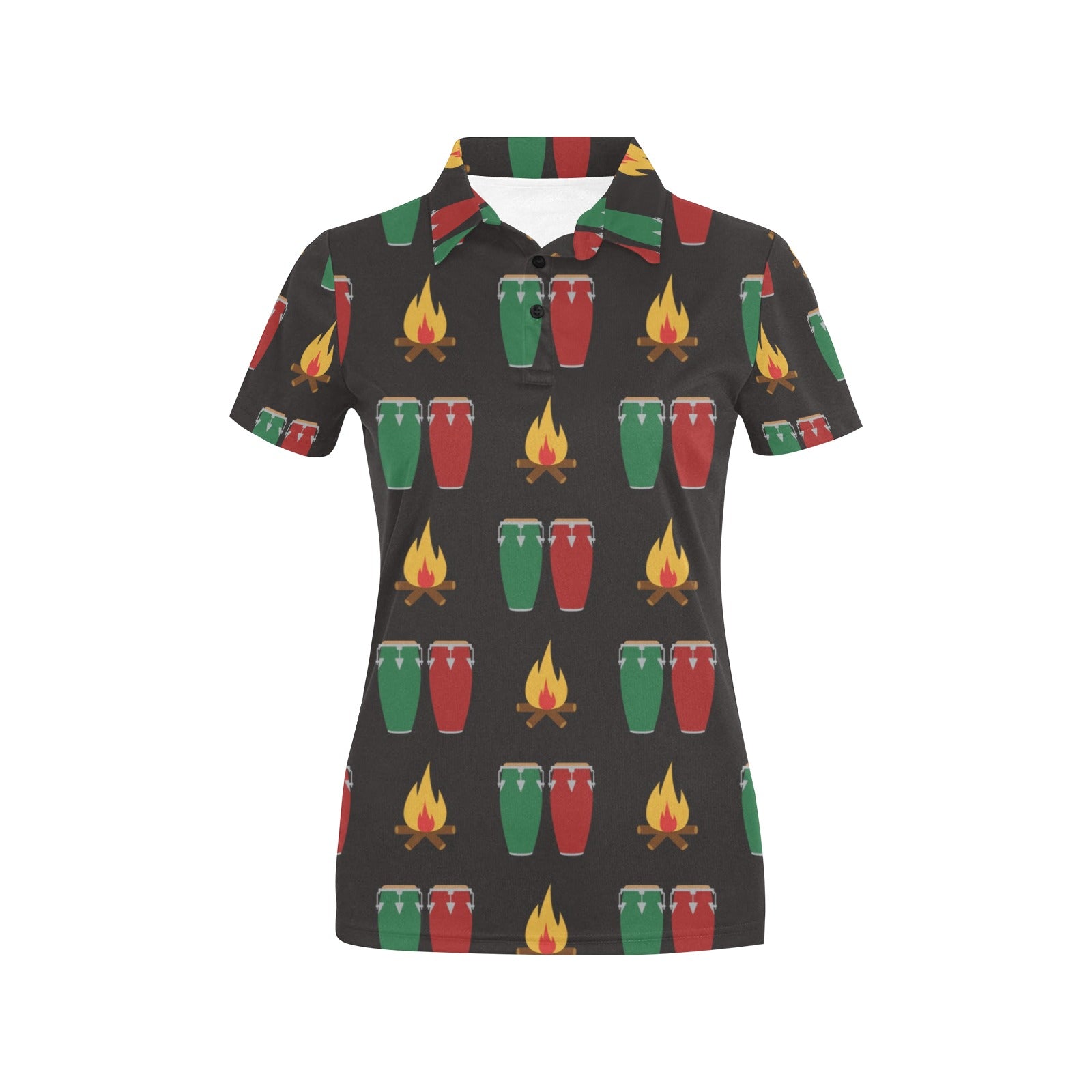 Conga Pattern Print Design 01 Women's Polo Shirt