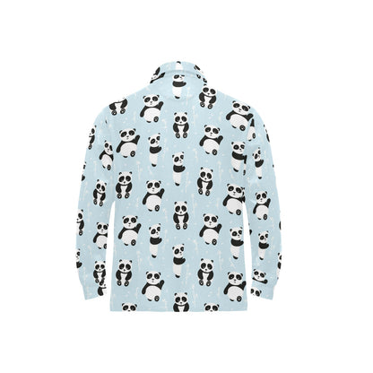 Panda Pattern Print Design A01 Long Sleeve Polo Shirt For Men's