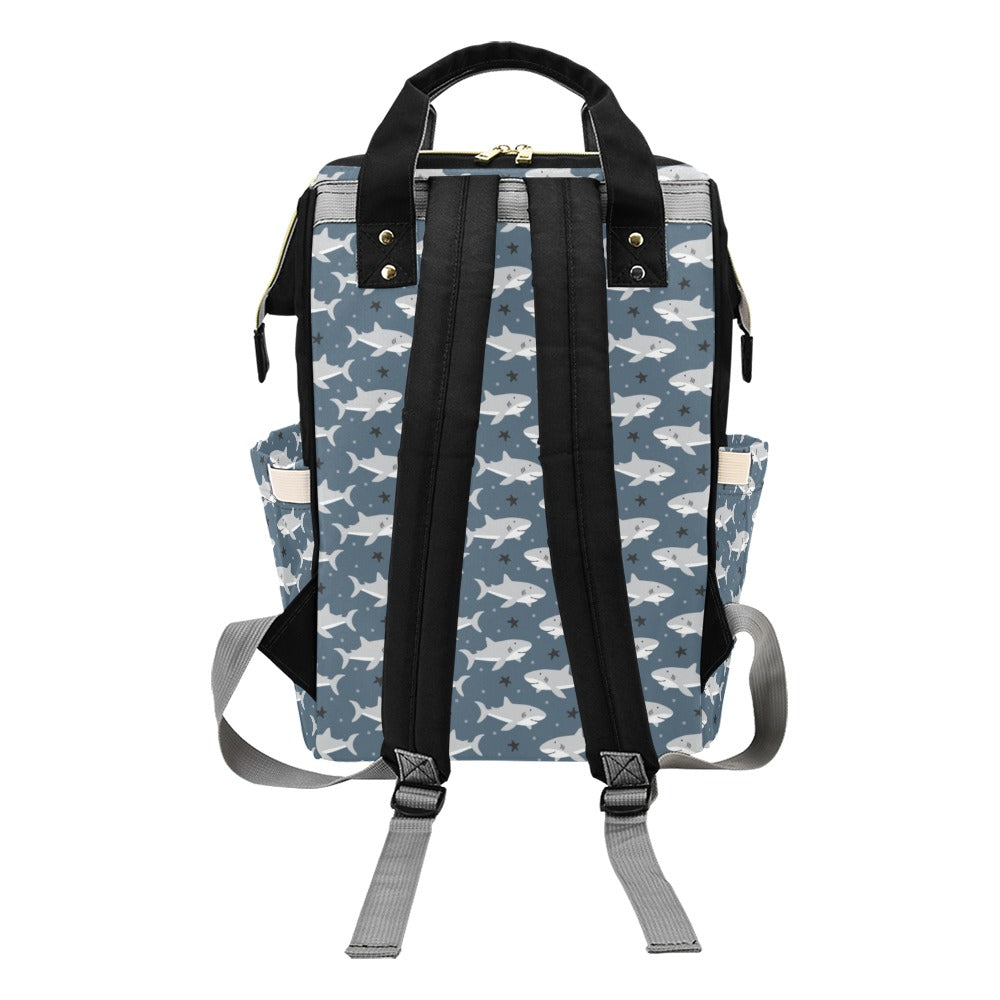 Shark Print Design LKS305 Diaper Bag Backpack