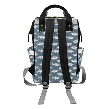 Shark Print Design LKS305 Diaper Bag Backpack