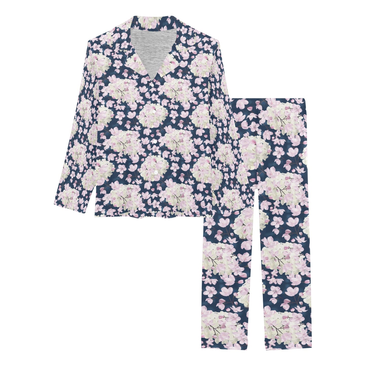 Sakura Print Design LKS305 Women's Long Pajama Set