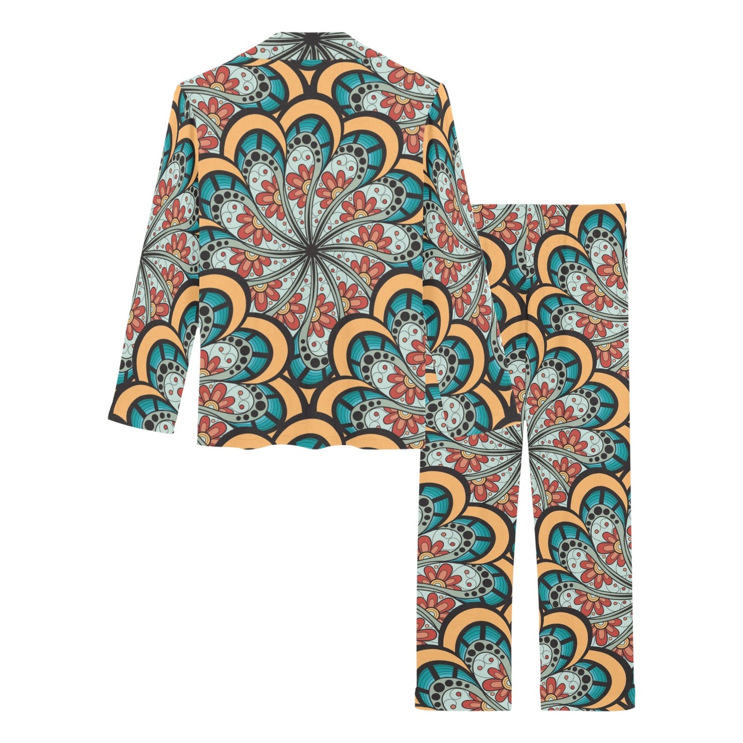 Mandala Pattern Print Design 01 Women's Long Pajama Set