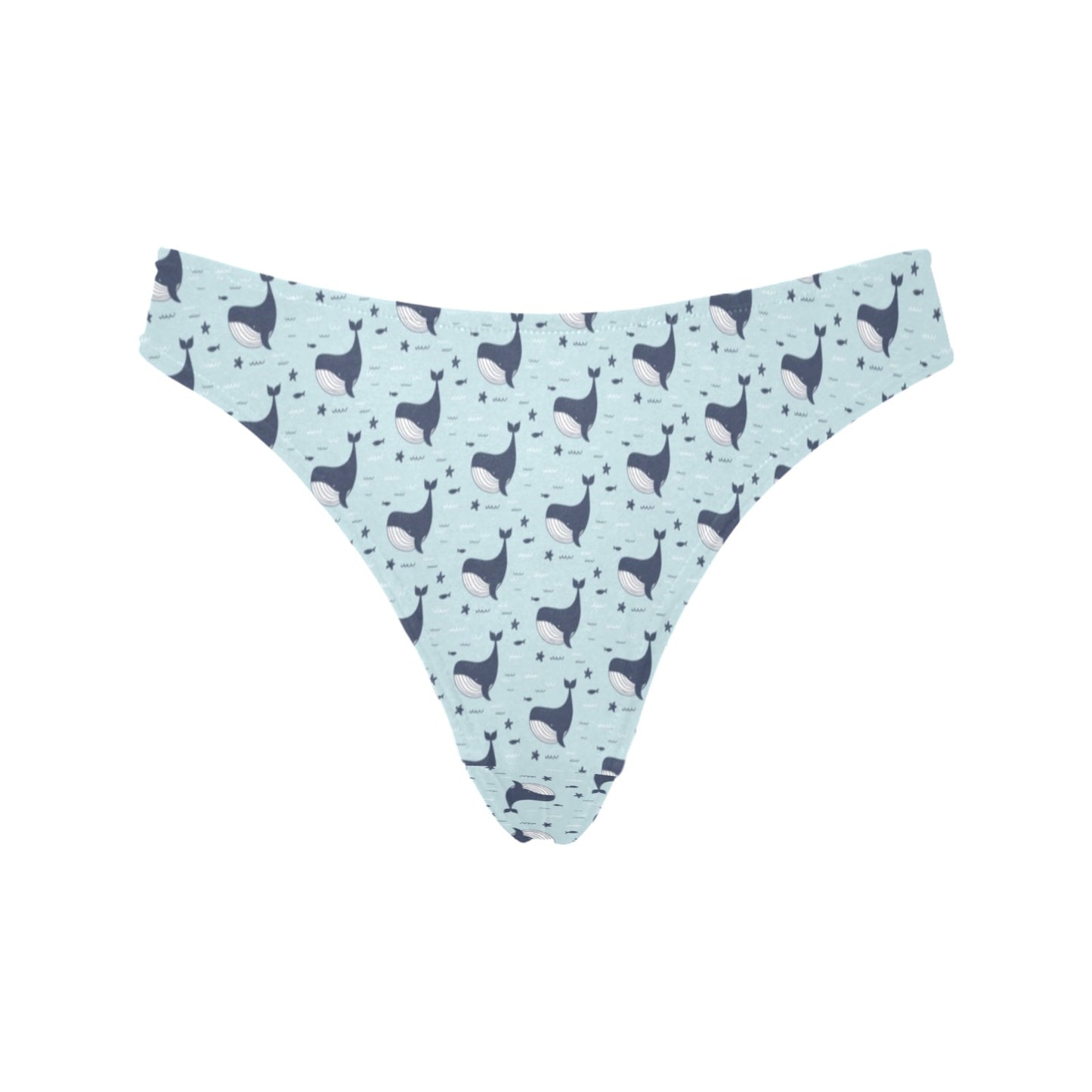 Whale Cute Design Themed Print Women's Thongs