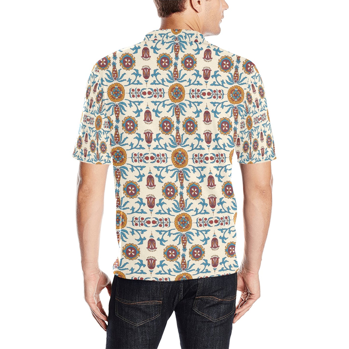 Suzani Print Design LKS301 Men Polo Shirt