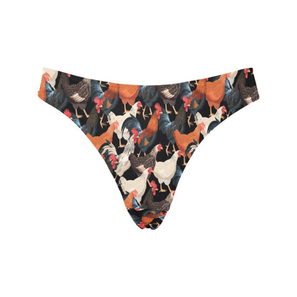 Chicken Print Pattern Women's Thongs