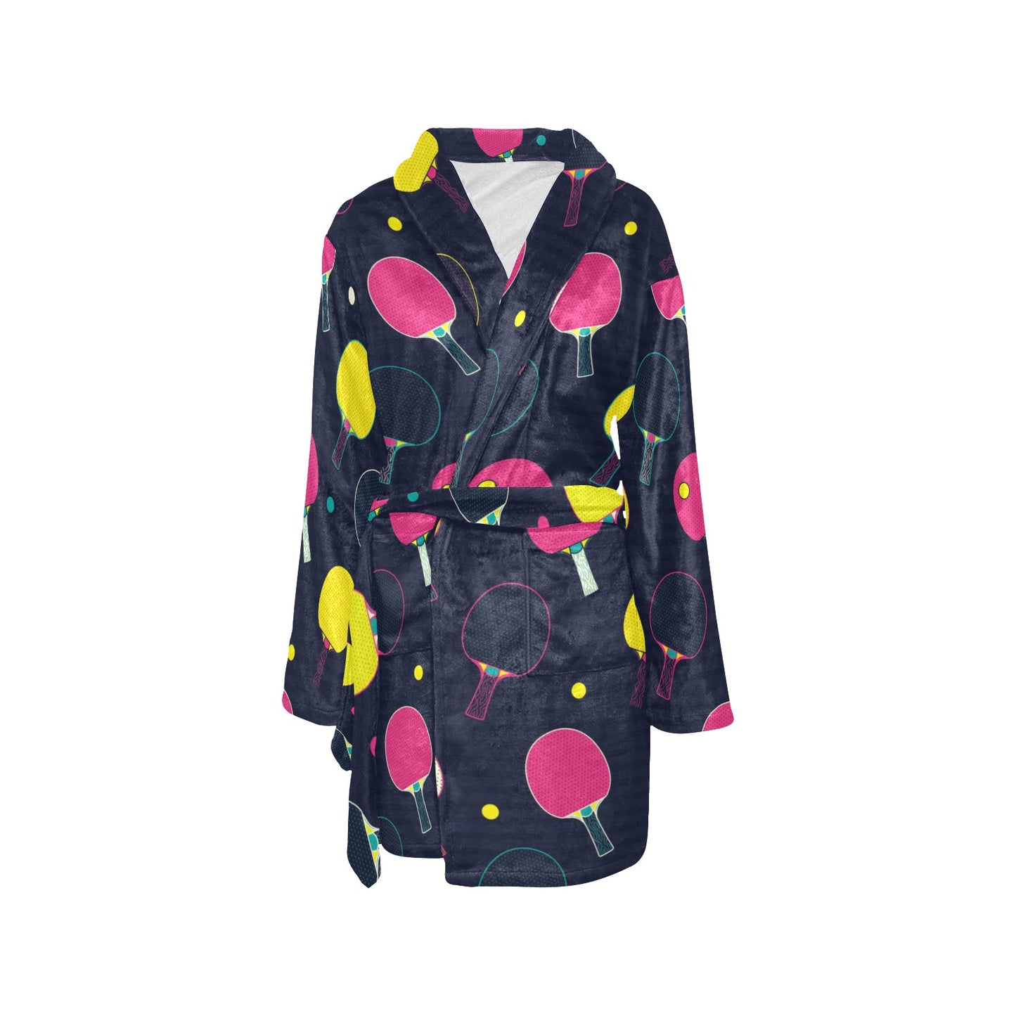 Ping Pong Pattern Print Design A04 Women's Fleece Robe