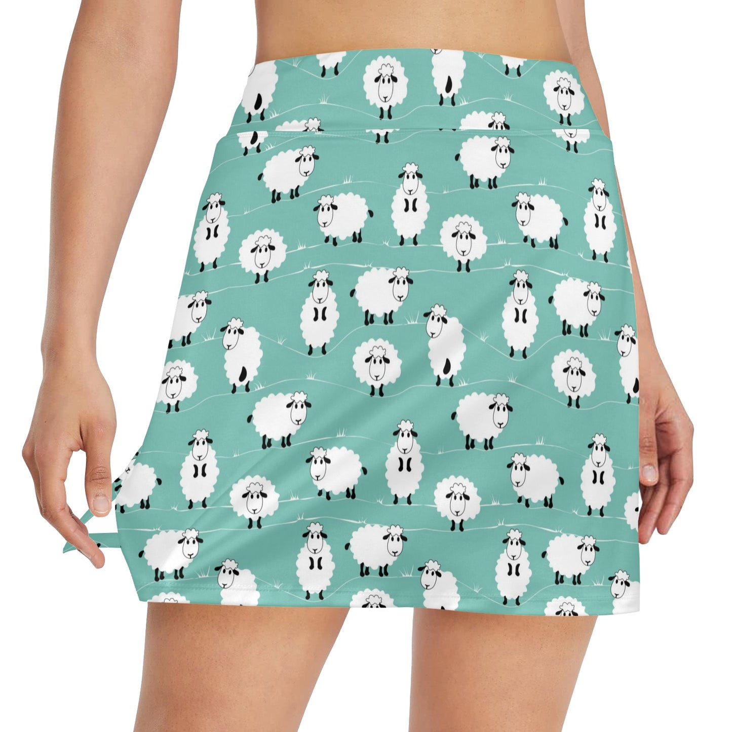 Sheep Print Design LKS404 17" Golf & Pickleball Skort with Pockets