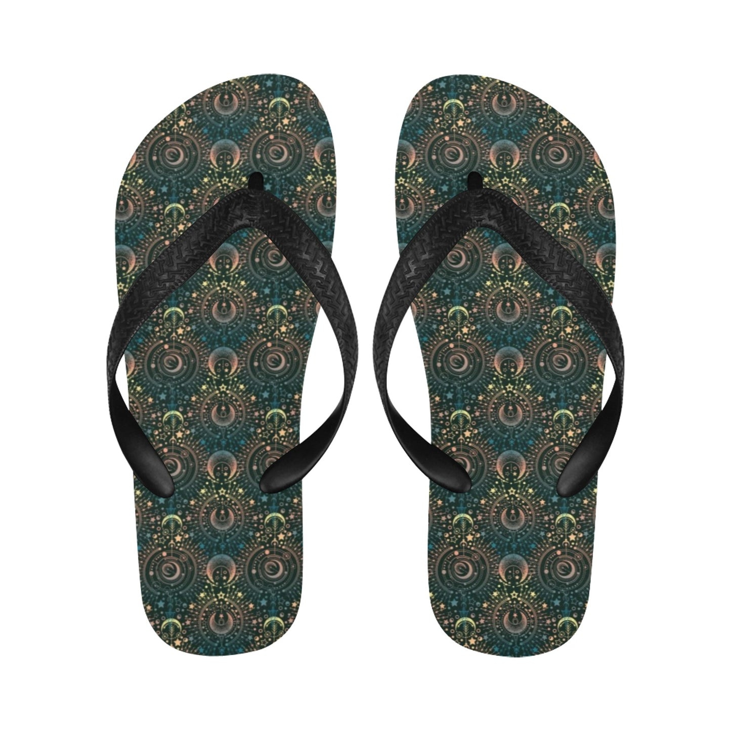 Sun Moon Print Design LKS307 Flip Flops