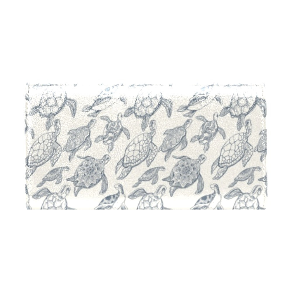 Sea Turtle Print Design LKS304 Women's Trifold Wallet