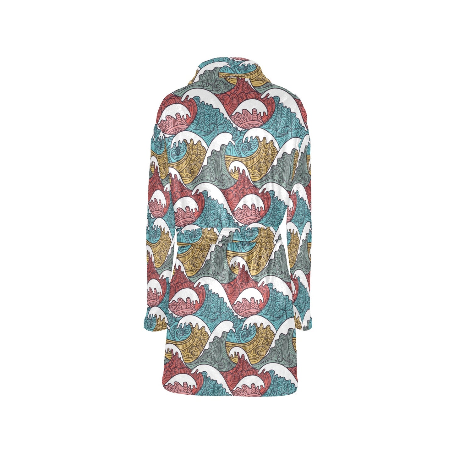 Tribal Wave Pattern Print Women's Fleece Robe