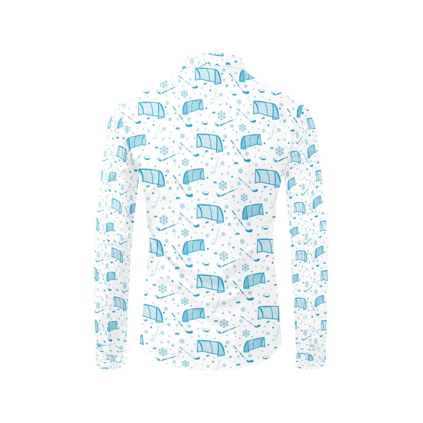 Hockey Print Design LKS303 Men's Long Sleeve Dress Shirt