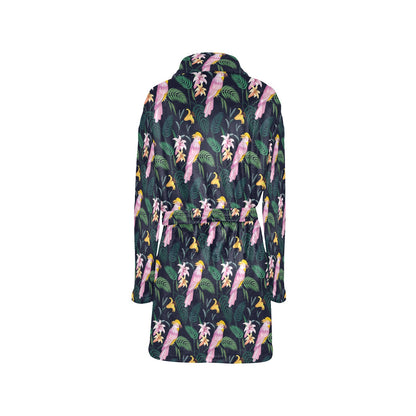Cockatoo Pattern Print Design 03 Women's Fleece Robe
