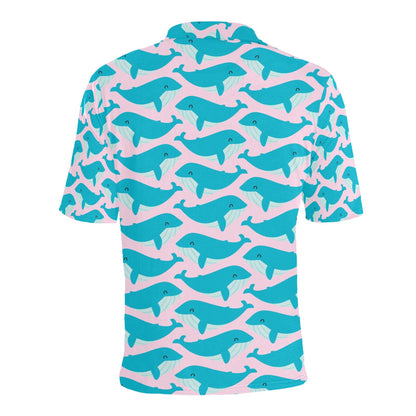 Whale Print Design LKS302 Men Polo Shirt