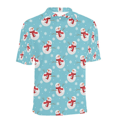 Snowman Print Design LKS304 Men Polo Shirt