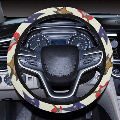 Electric Guitar Print Design LKS404 Steering Wheel Cover with Elastic Edge