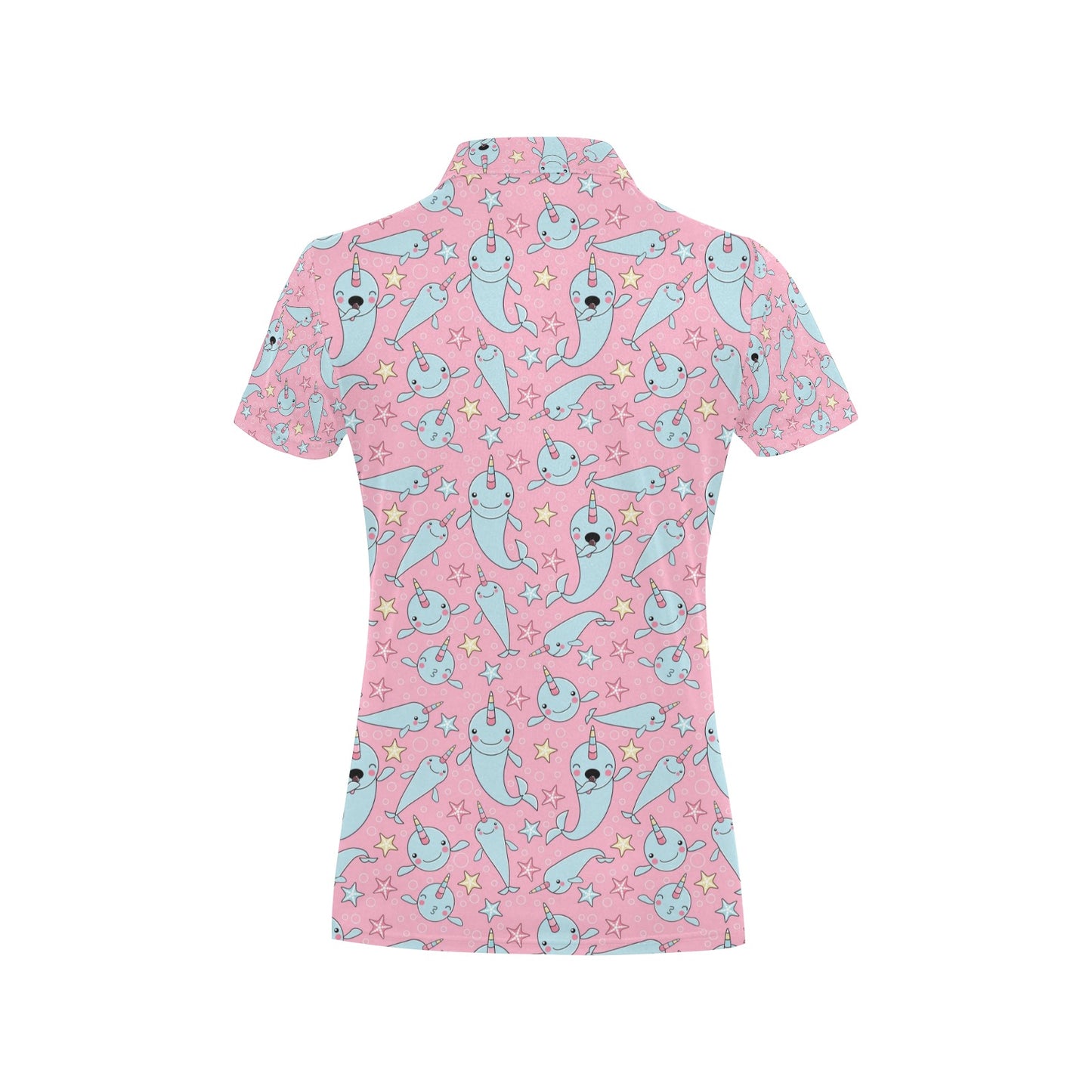 Narwhal Cartoon Cute Print Women's Polo Shirt