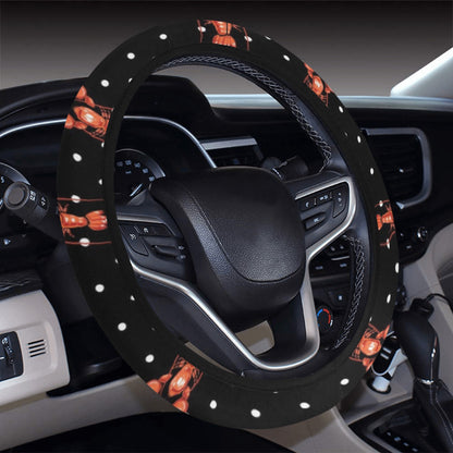 Lobster Print Design LKS401 Steering Wheel Cover with Elastic Edge