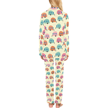 Camper Pattern Print Design 06 Women's Long Pajama Set