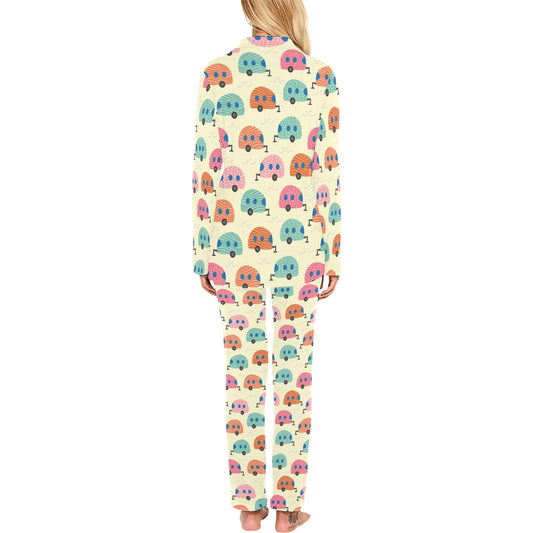 Camper Pattern Print Design 06 Women's Long Pajama Set