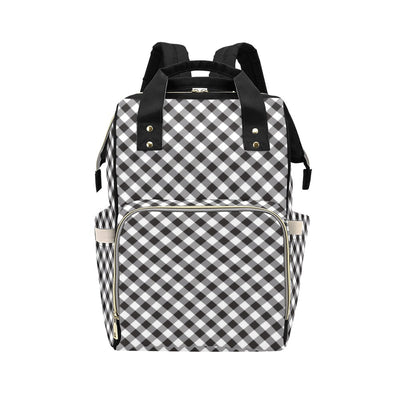 Gingham Print Design LKS402 Diaper Bag Backpack