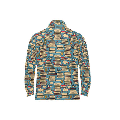 Book Pattern Print Design 03 Long Sleeve Polo Shirt For Men's
