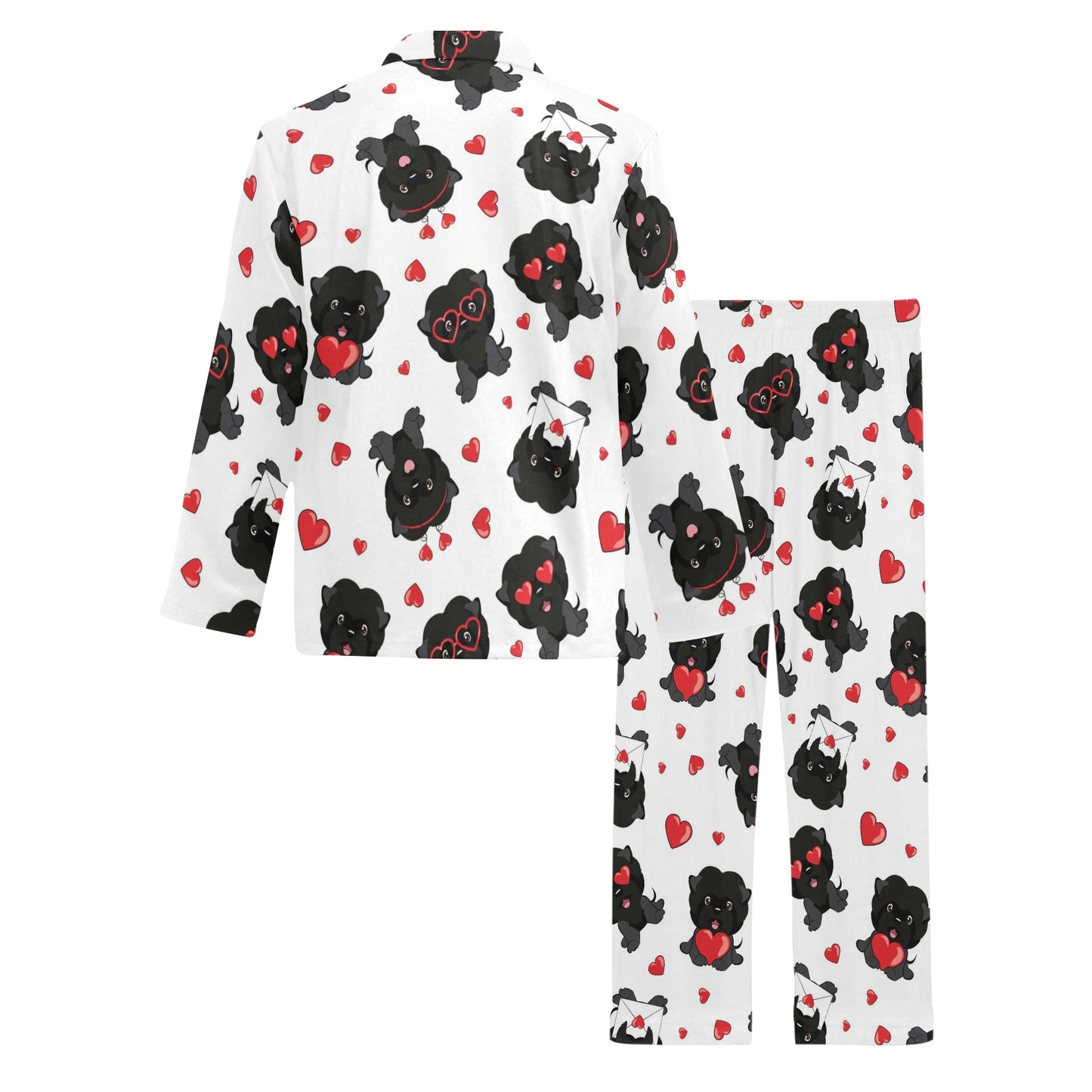 Affenpinscher Pattern Print Design 01 Men's Long Pajama Set