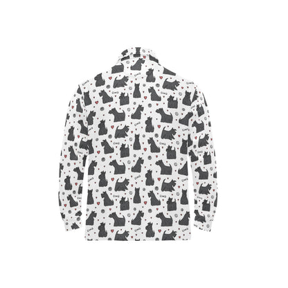 Scottish Terriers Print Design LKS3015 Long Sleeve Polo Shirt For Men's