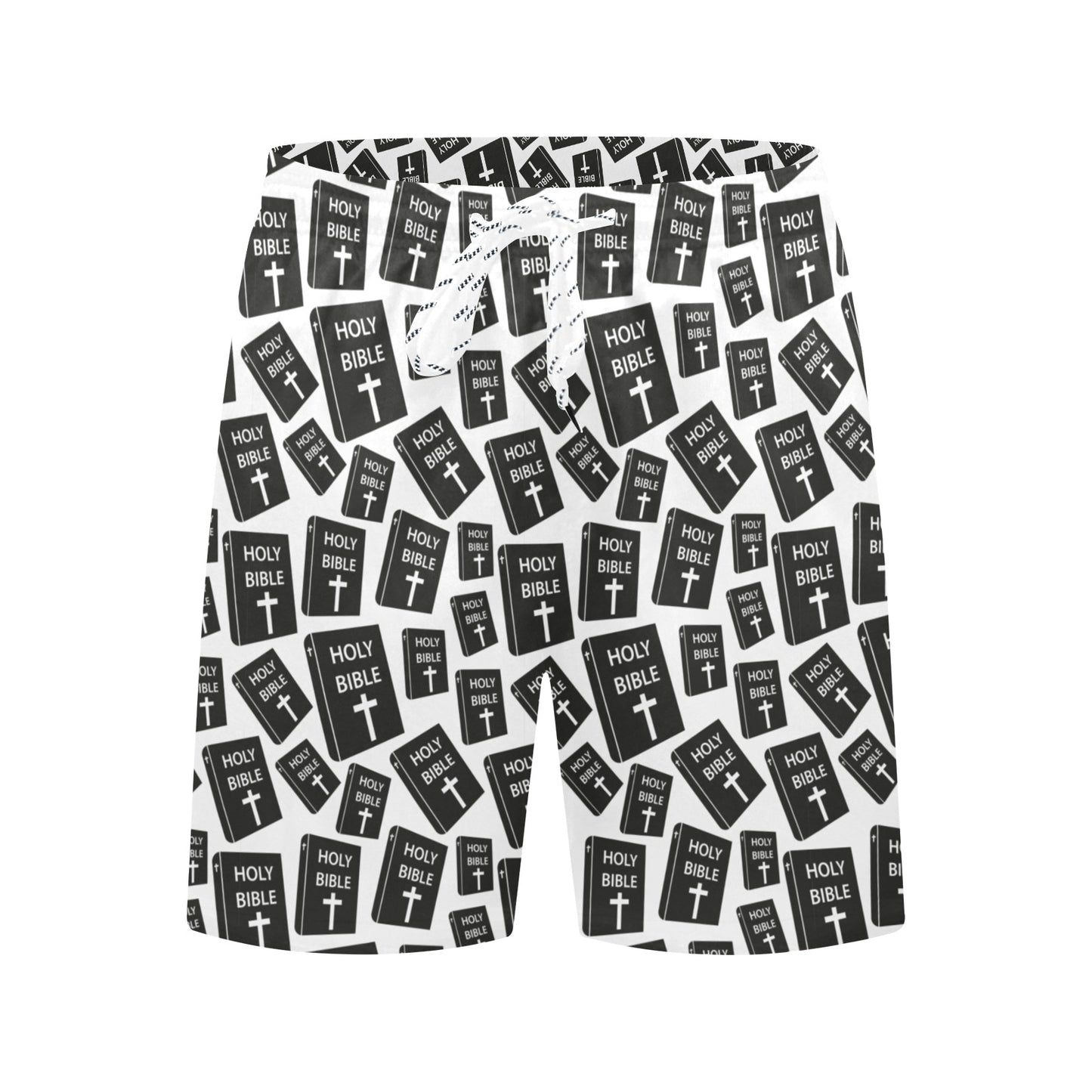 Christian Holy Bible Book Pattern Men's Swim Trunks Beach Shorts