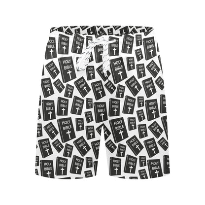 Christian Holy Bible Book Pattern Men's Swim Trunks Beach Shorts
