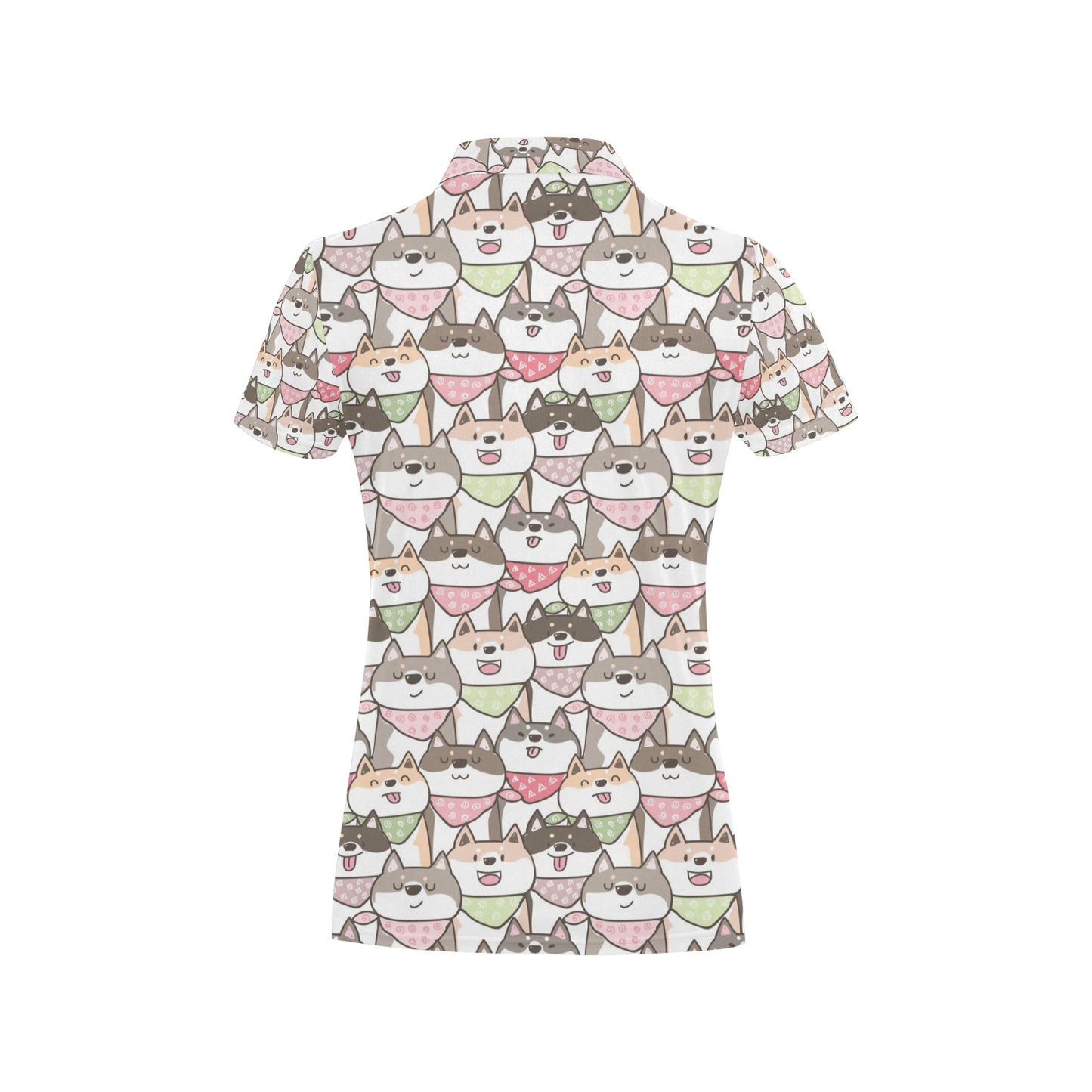 Shiba Inu Print Design LKS305 Women's Polo Shirt