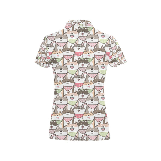 Shiba Inu Print Design LKS305 Women's Polo Shirt