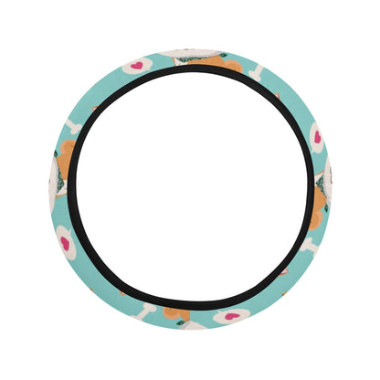 Shiba Inu Print Design LKS3013 Steering Wheel Cover with Elastic Edge