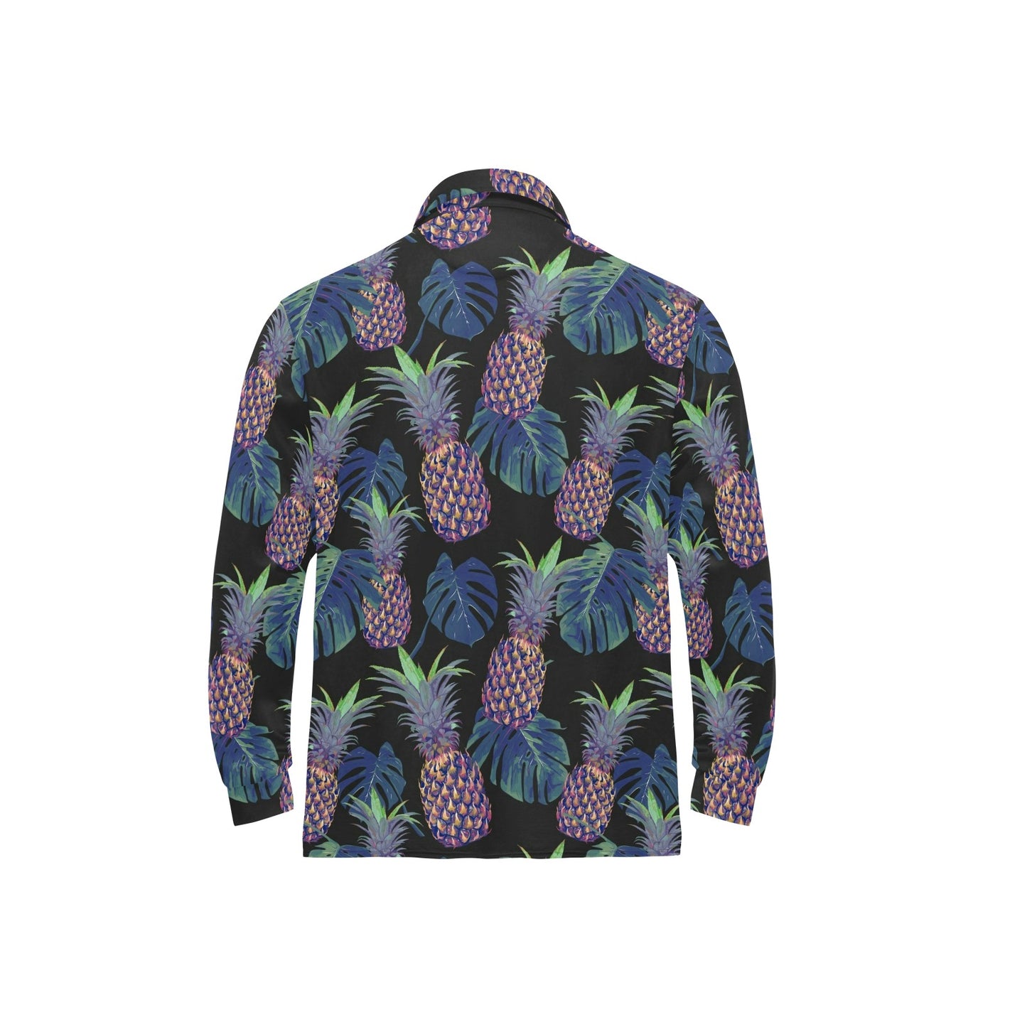 Pineapple Pattern Print Design PP04 Long Sleeve Polo Shirt For Men's