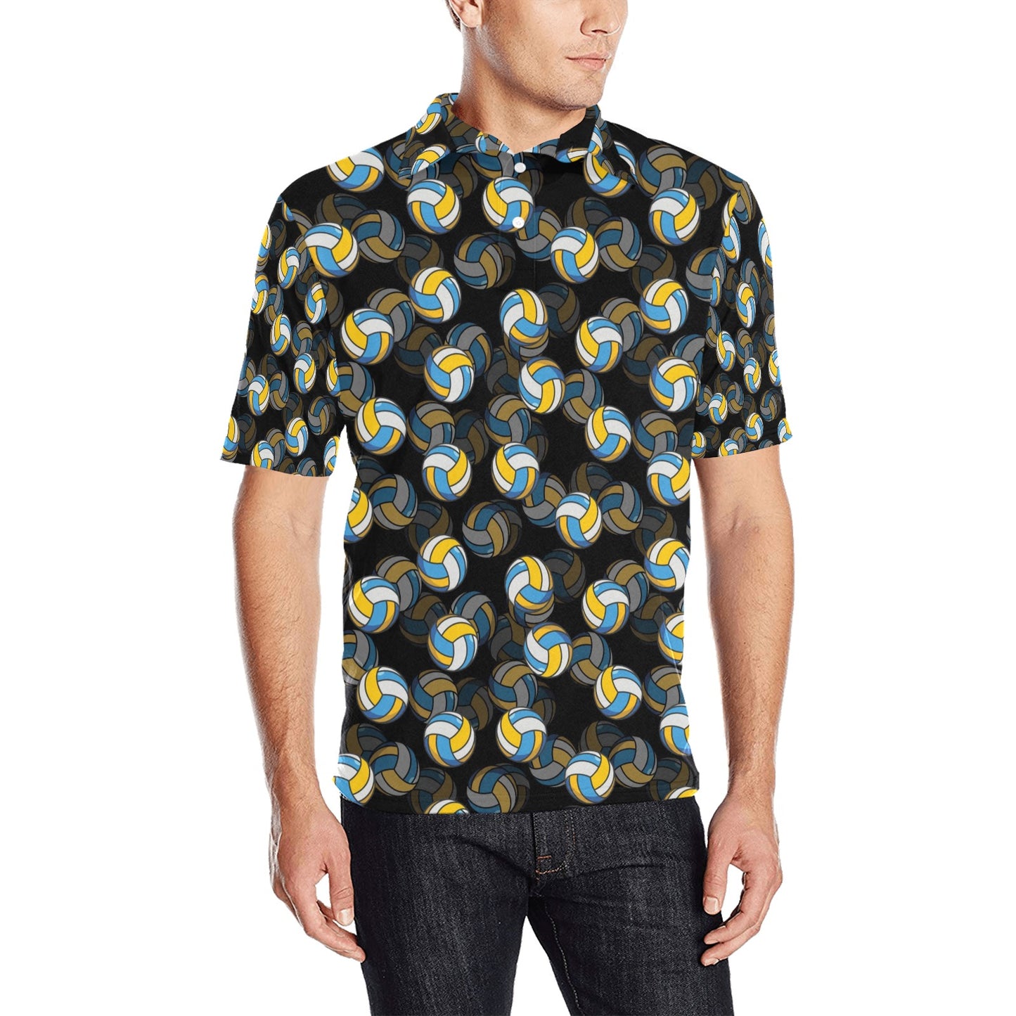 Volleyball Print Design LKS302 Men Polo Shirt
