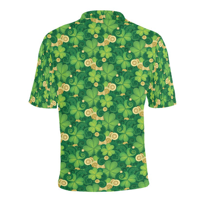 Shamrock Print Design LKS301 Men Polo Shirt