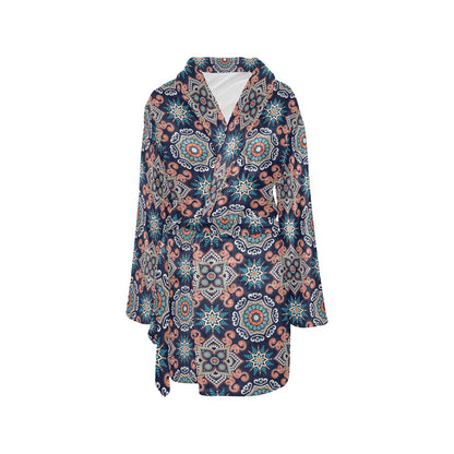 Bohemian Pattern Print Design 02 Women's Fleece Robe