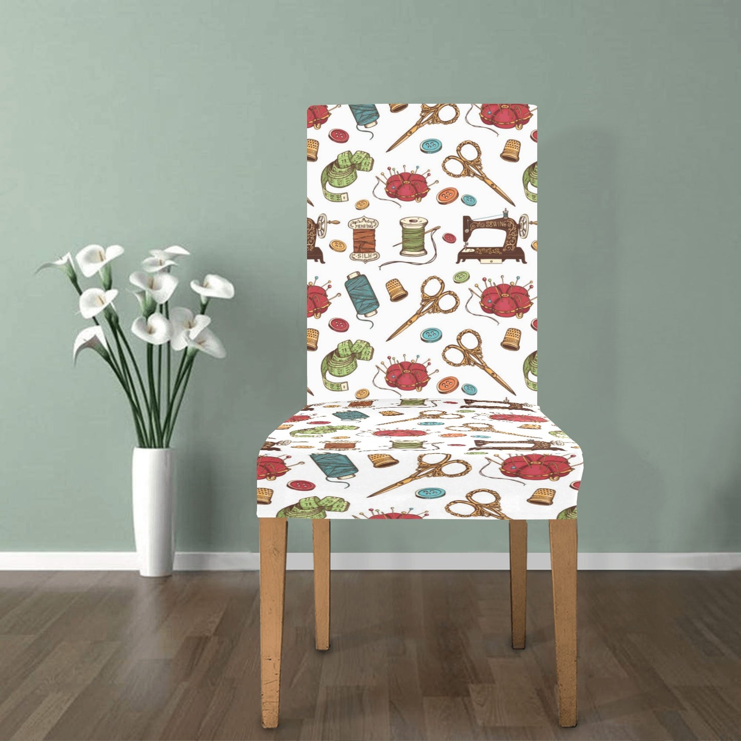 Sewing Equipment Print Design LKS304 Dining Chair Slipcover