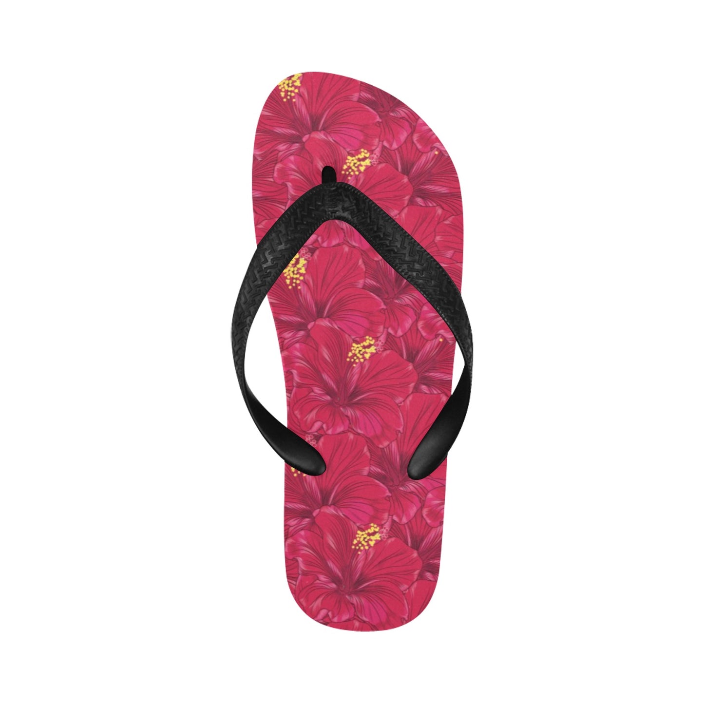 Hibiscus Red Pattern Print LKS308 Flip Flops
