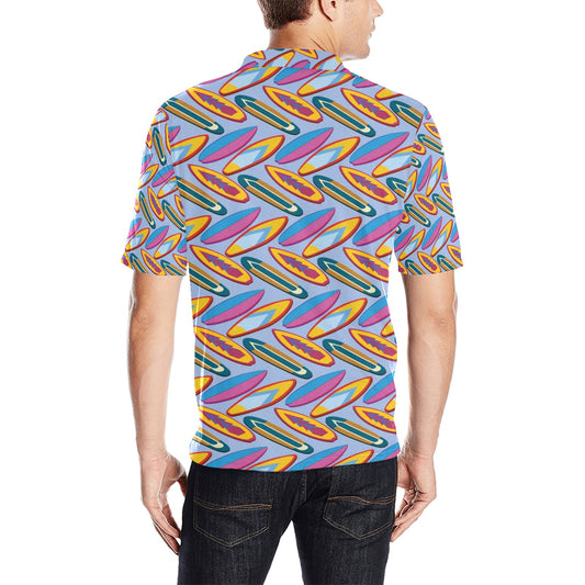 Surfboard Pattern Print Design LKS303 Men Polo Shirt