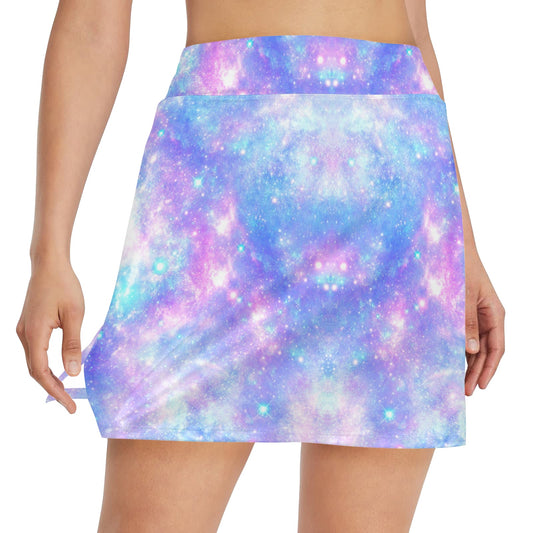 Galaxy Stardust Pastel Color Print 17" Golf & Pickleball Skort with Pockets