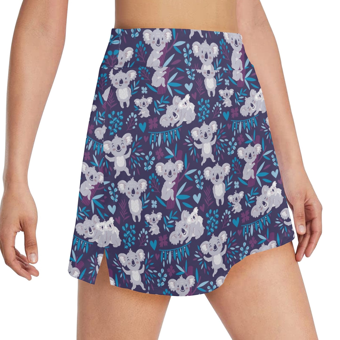 Koala Cute Themed Design Print 17" Golf & Pickleball Skort with Pockets