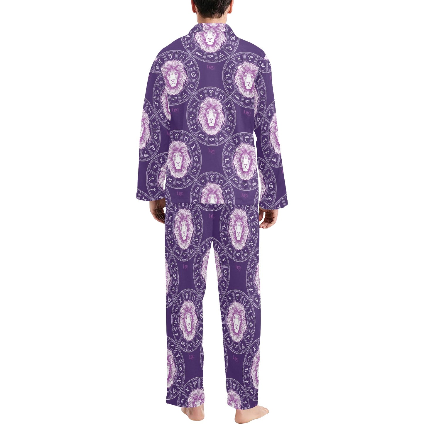 Leo Pattern Print Design 04 Men's Long Pajama Set